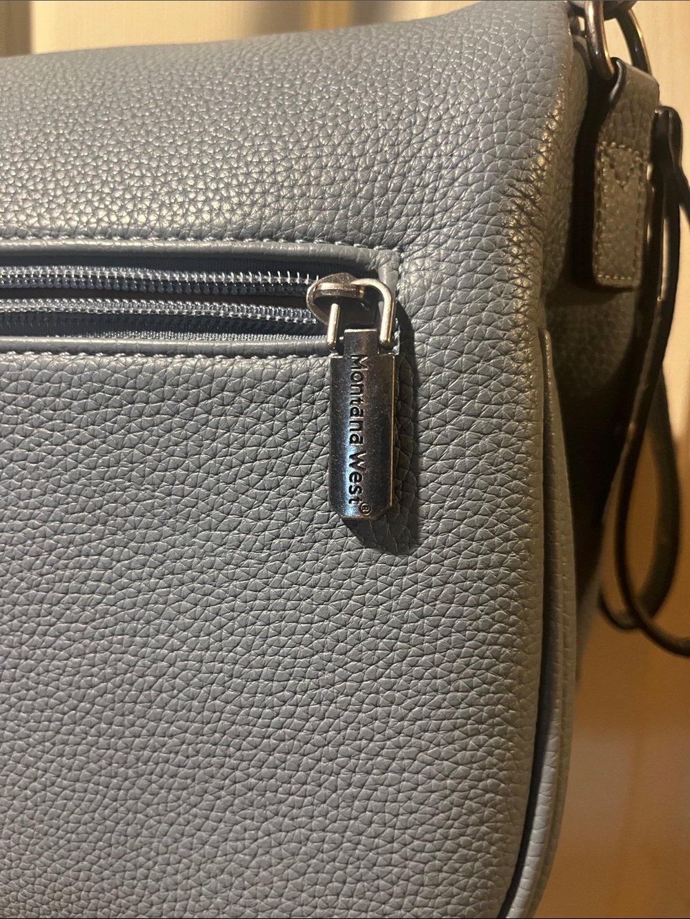 Montana West Slate Blue Pebbled Crossbody Saddle Bag - Picture 5 of 11